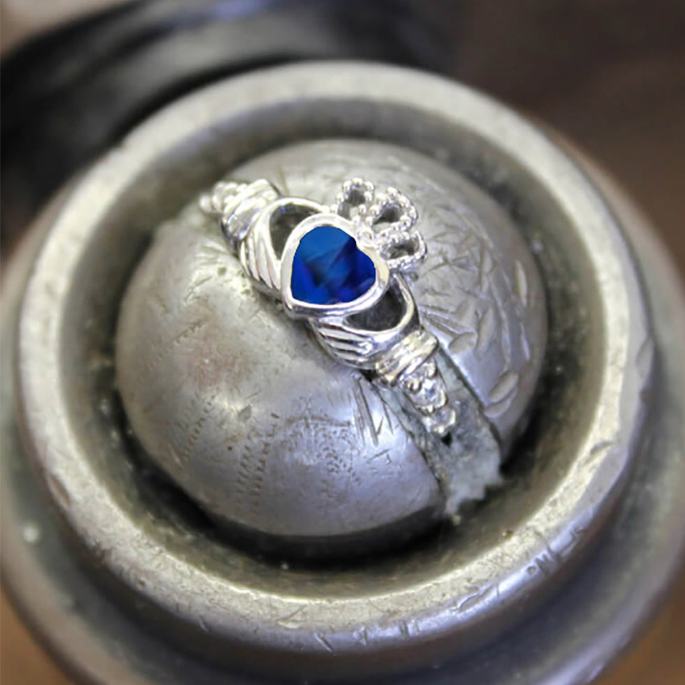September Birthstone Claddagh Ring 