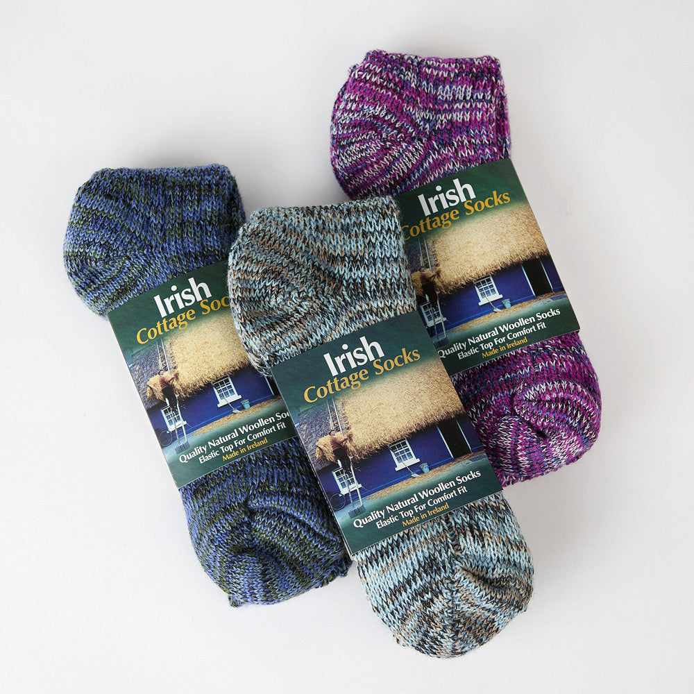 Irish wool knitted socks warm cottage sock