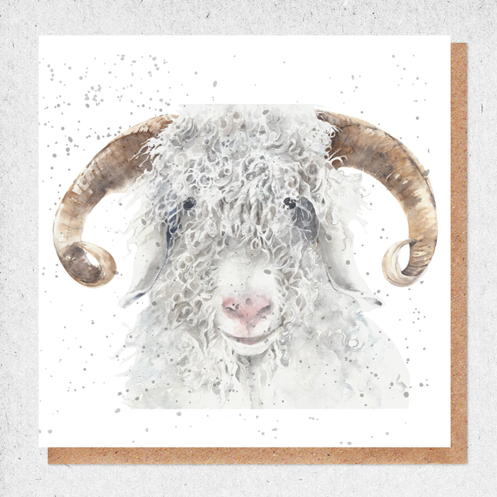 Watercolor Angora Goat Portrait