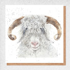 Watercolor Angora Goat Portrait