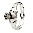 Square open weave Claddagh ring
