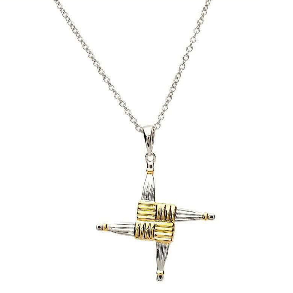 Gold st brigid's cross pendant deals