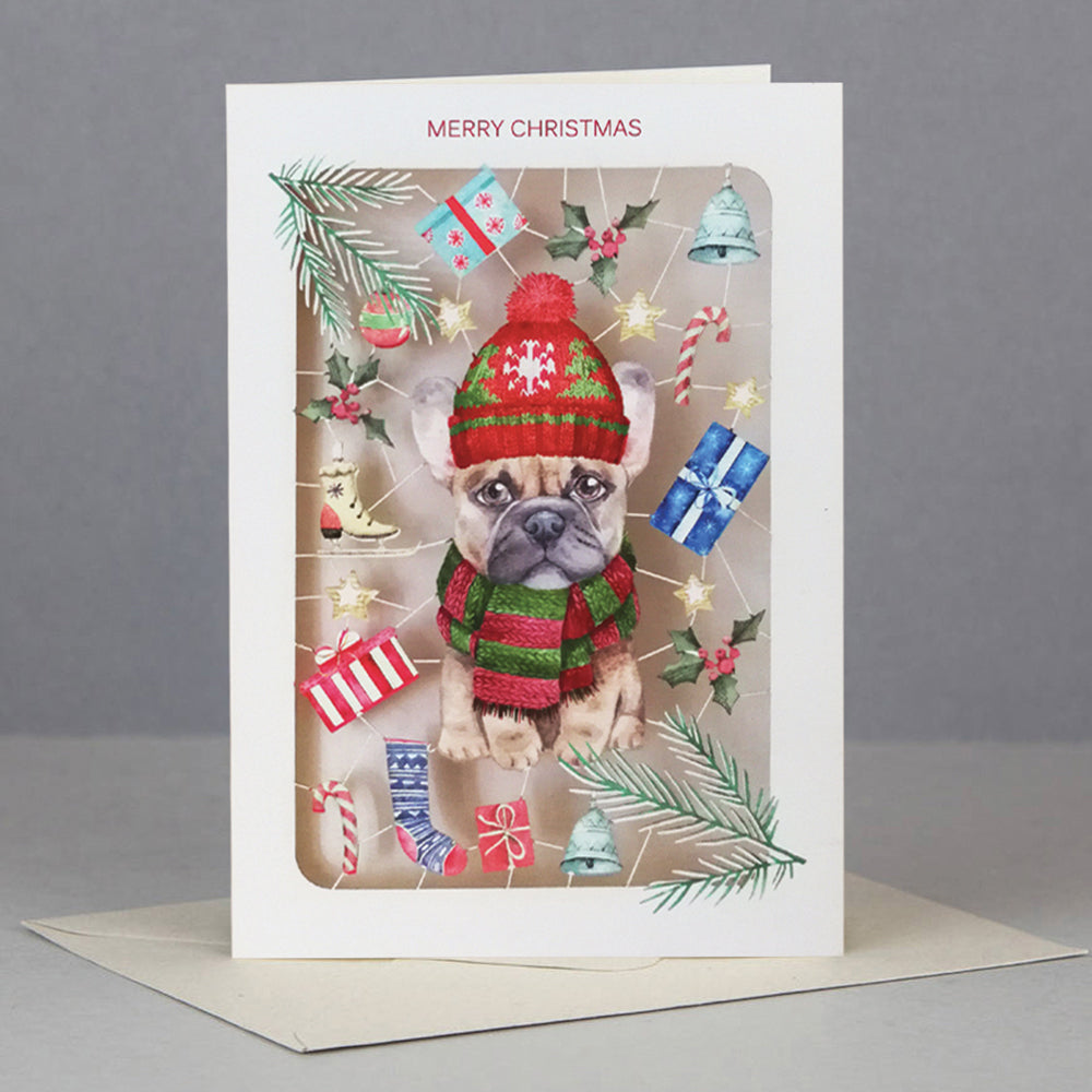 Christmas dog greeting card