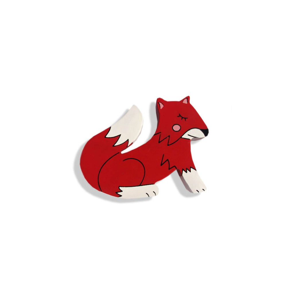 Wooden Fox Magnet