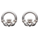 Square Claddagh earrings, sterling silver (1013)