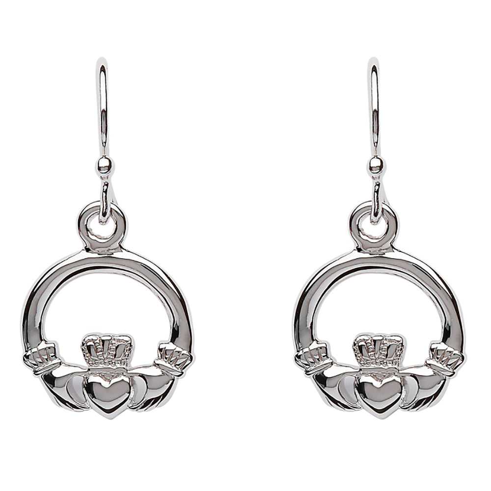 Silver Claddagh Earrings (square_1014)