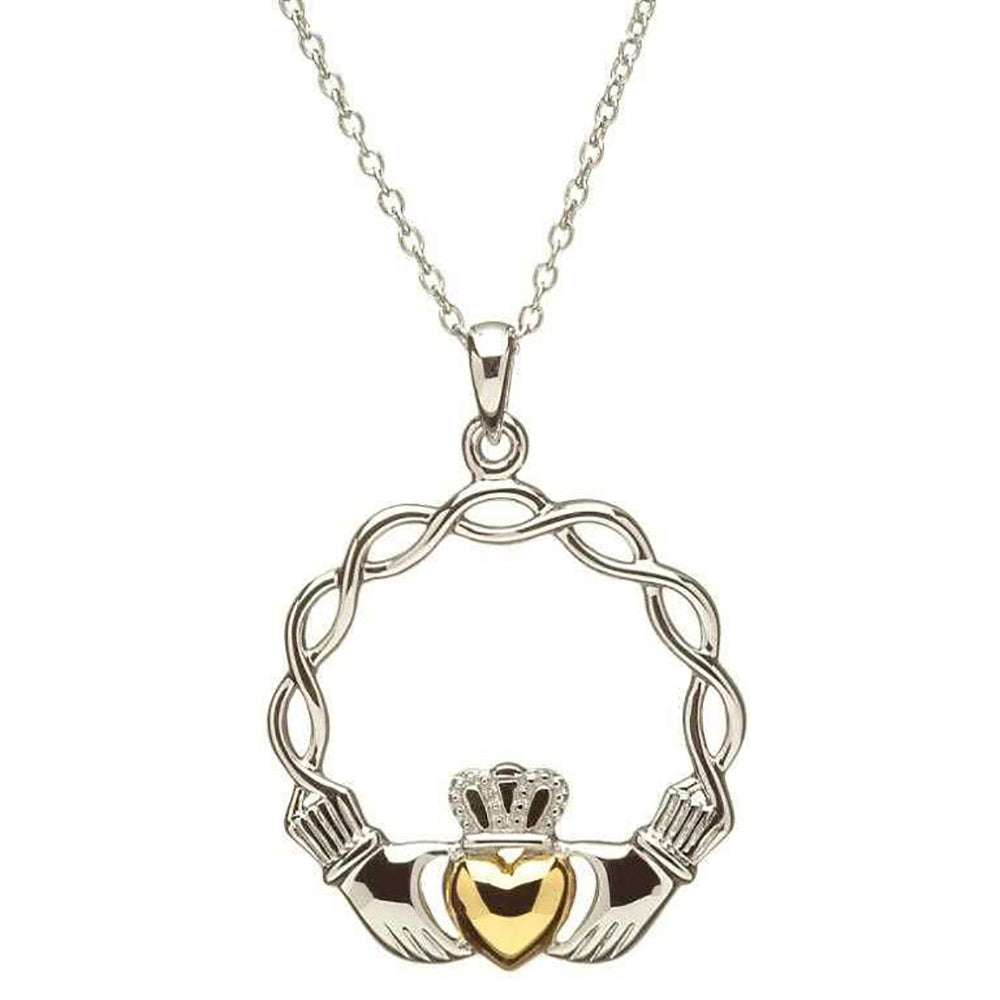 Square Claddagh pendant necklace, style 511.