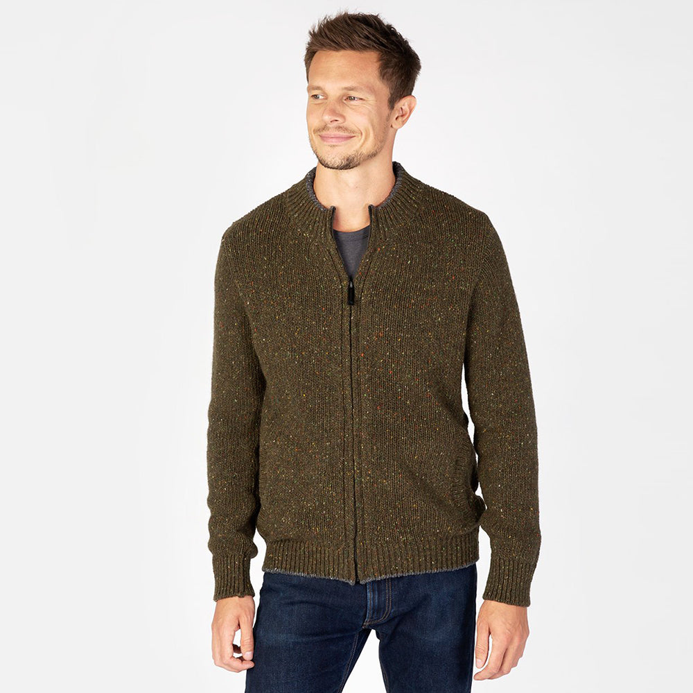 tramore zip cardigan in loden (green)