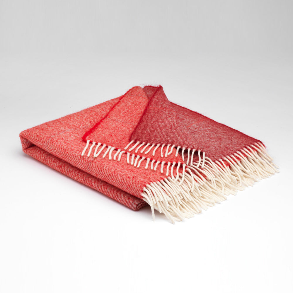 alpaca merino handmade blanket in red