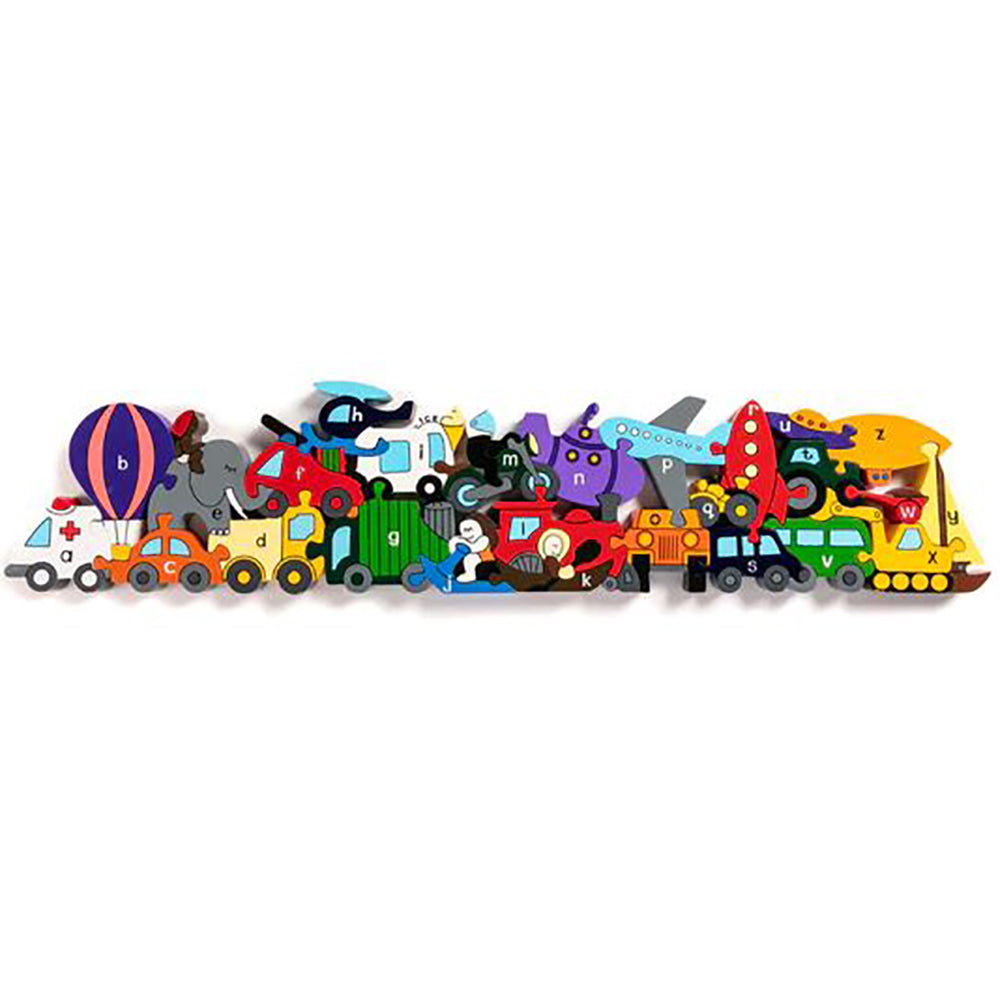 alphabet transportation wooden jigsaw puzzle