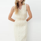 Aran waisted dress in cream