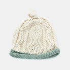 Baby cable knit cap in duck egg