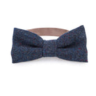 Dark blue tweed square bow tie