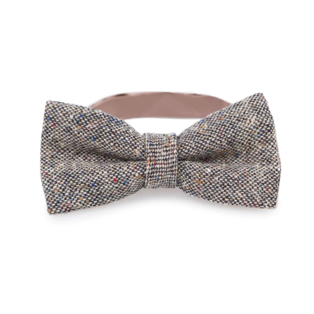 Grey flecked tweed bowtie