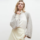 Buttoned Cape Shrug in Grey
