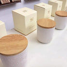 Square Candles with wooden lids