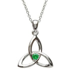 Celtic Trinity Knot with Green Stone Necklace