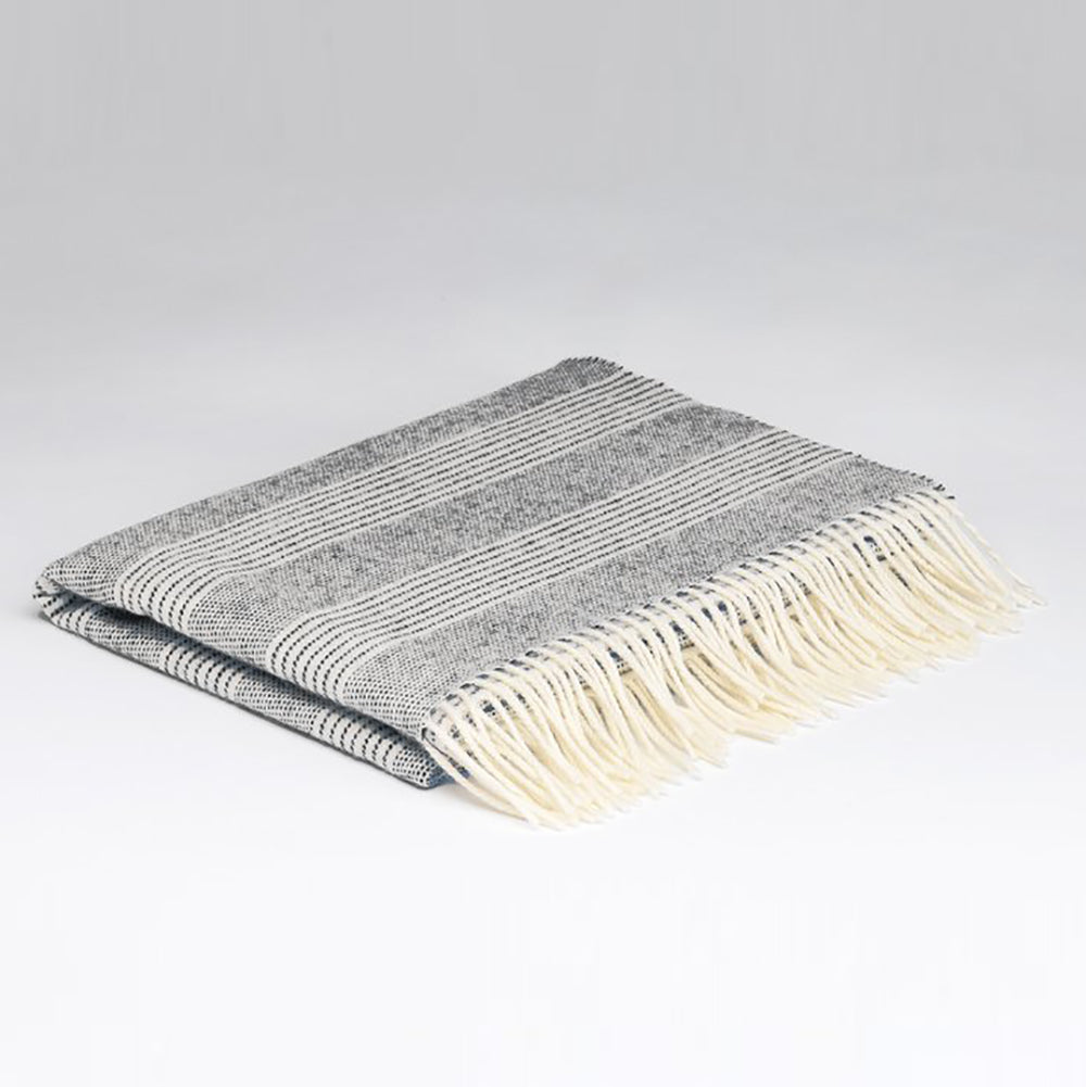 irish lambswool pashmina in denim stripe