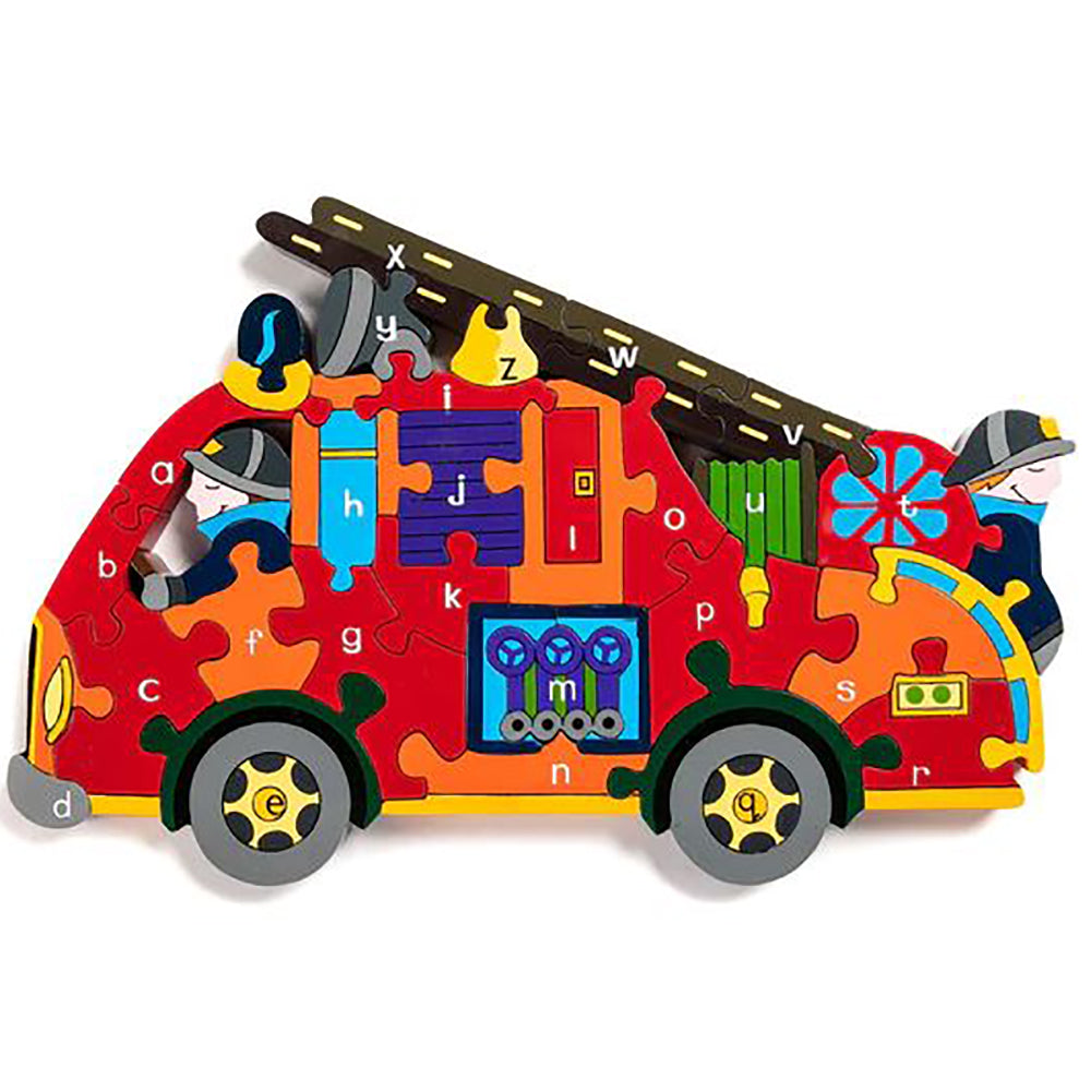 Wooden Alphabet Fire Engine Jigsaw Puzzle