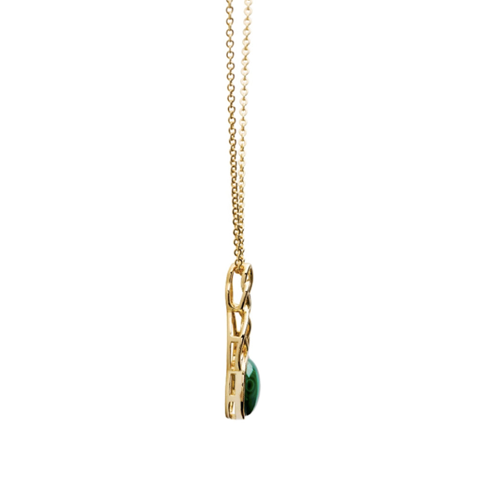 gold malachite irish celtic gold necklace 