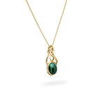 gold malachite irish celtic gold necklace 