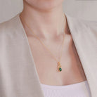 gold malachite irish celtic gold necklace 
