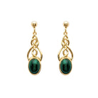 gold and malachite celtic earrings 