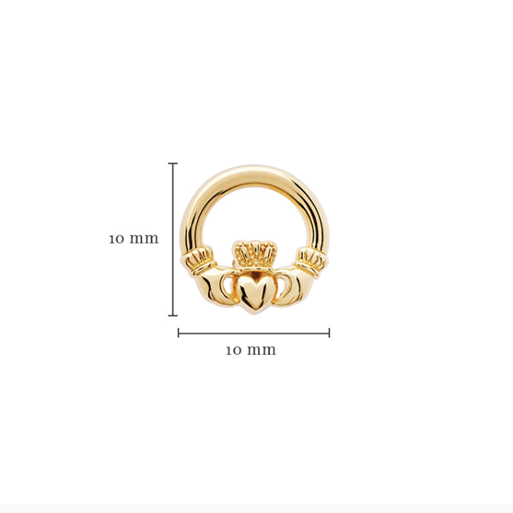 gold claddagh earring studs