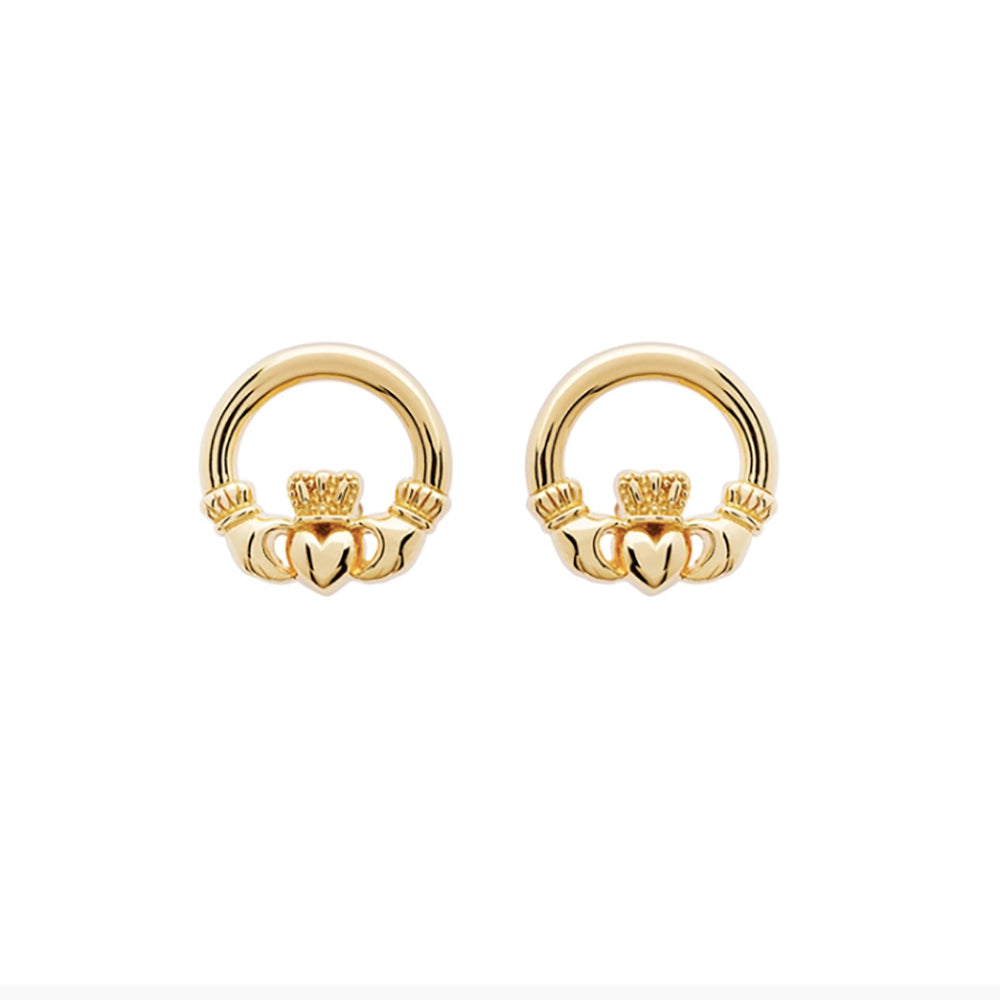gold claddagh earring studs
