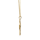 Celtic 14kt Gold Cross Necklace Green Stone