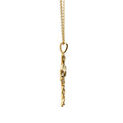 Celtic 14kt Gold Cross Necklace Green Stone