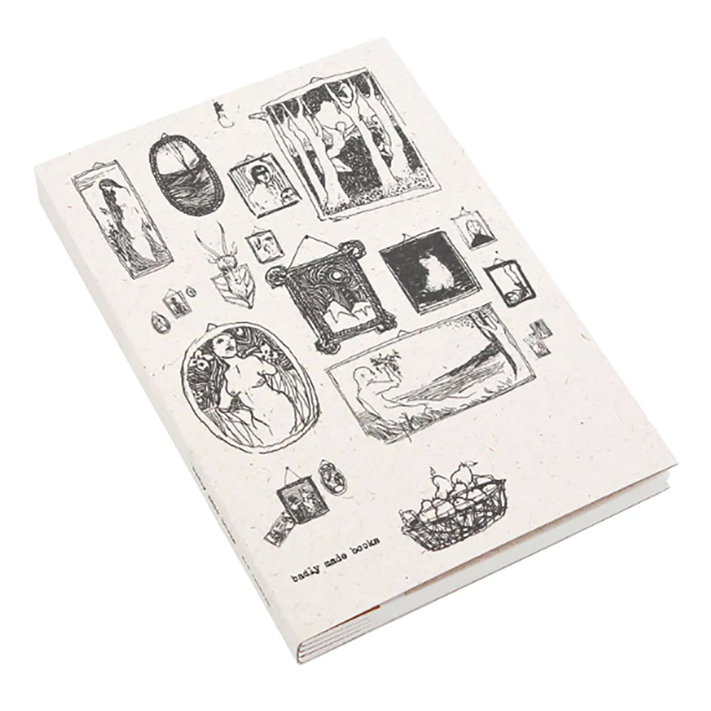 Illustrated journal with framed art.