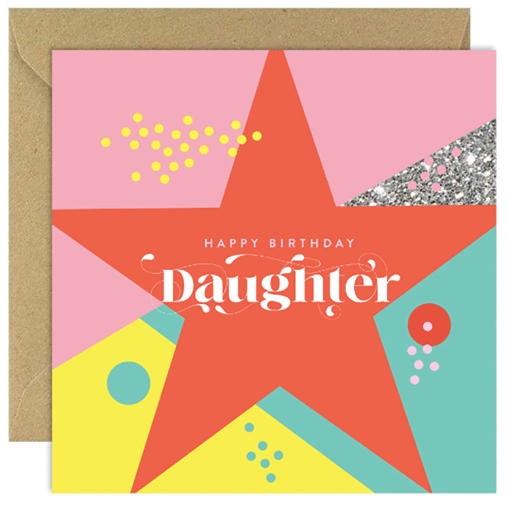 Happy Birthday Daughter card with star design