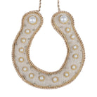 Square horseshoe with pearls and gold trim