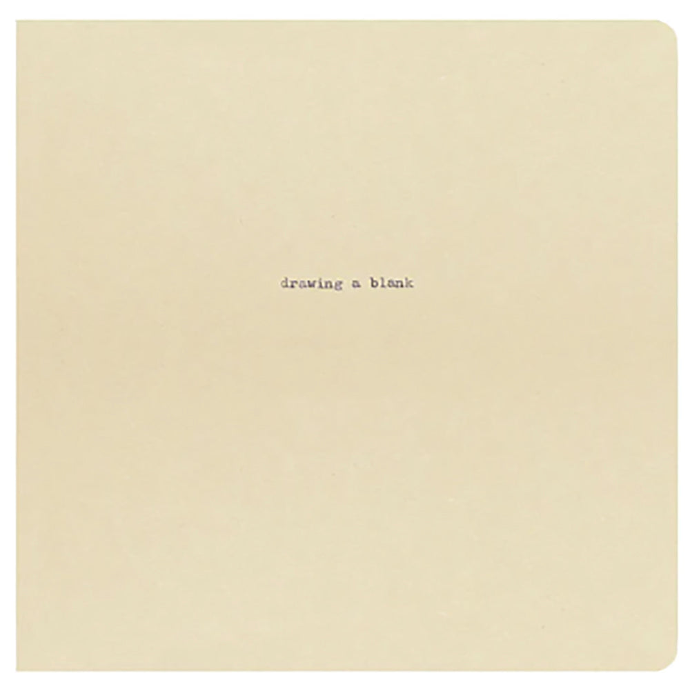 Square Kraft notebook with drawing a blank text.
