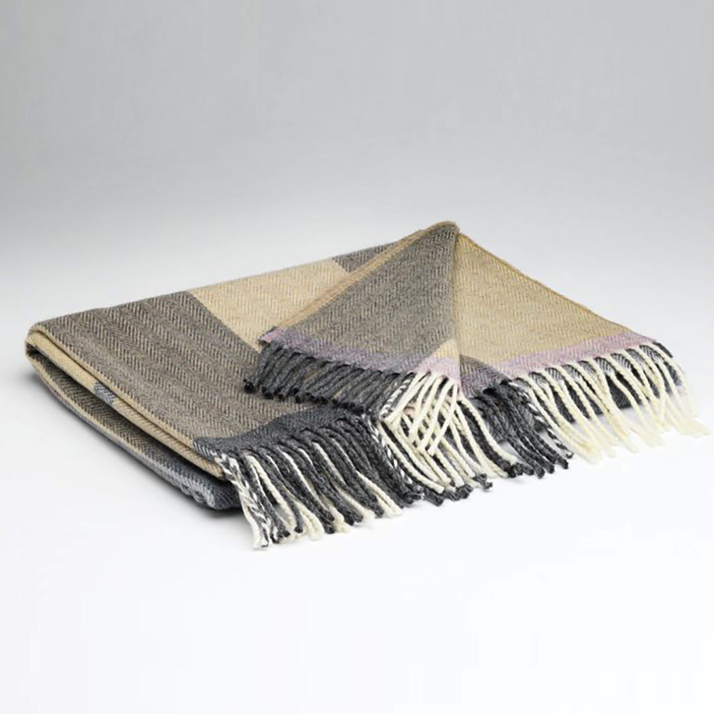 irish lambswool pashmina in lilac stripe