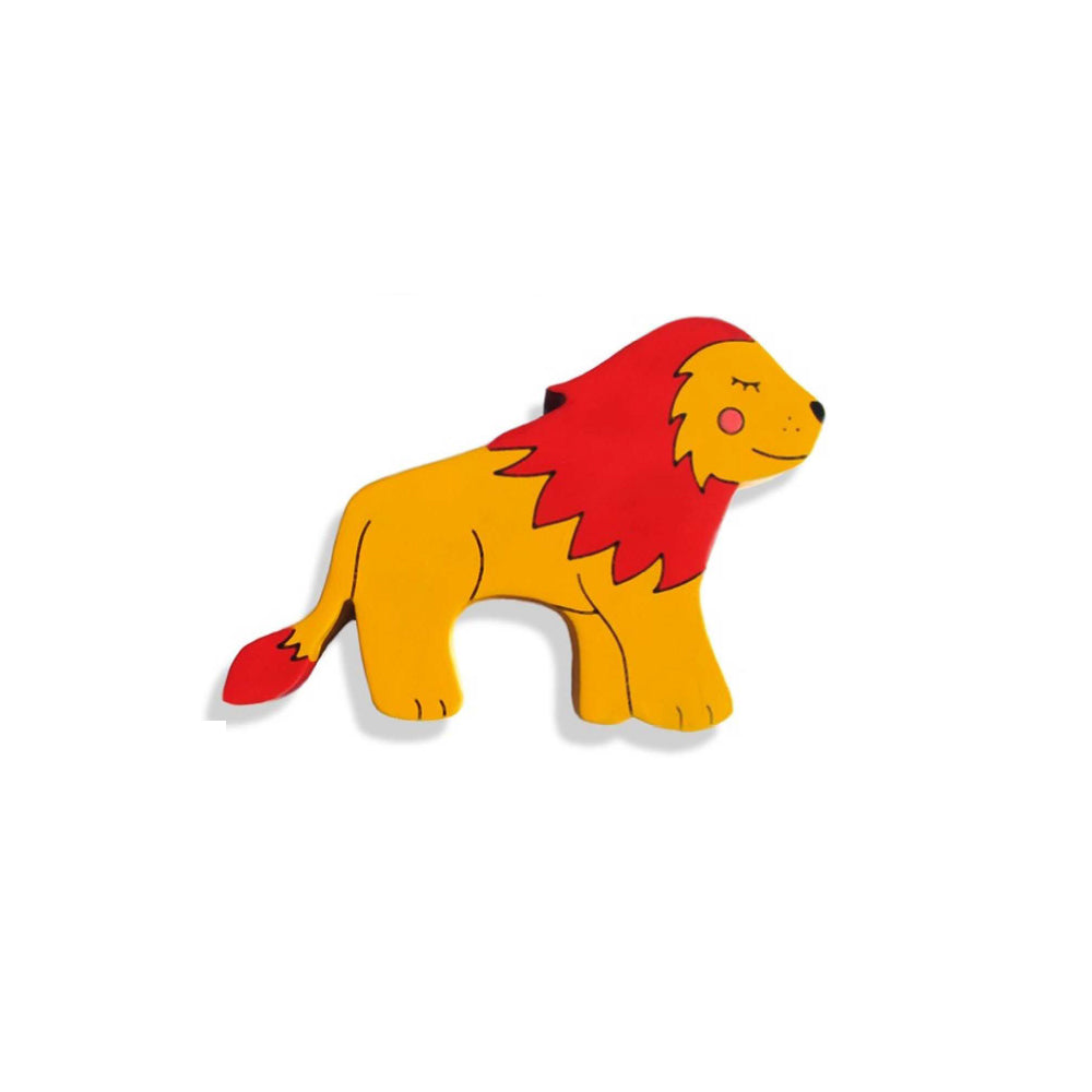 Wooden Lion Magnet