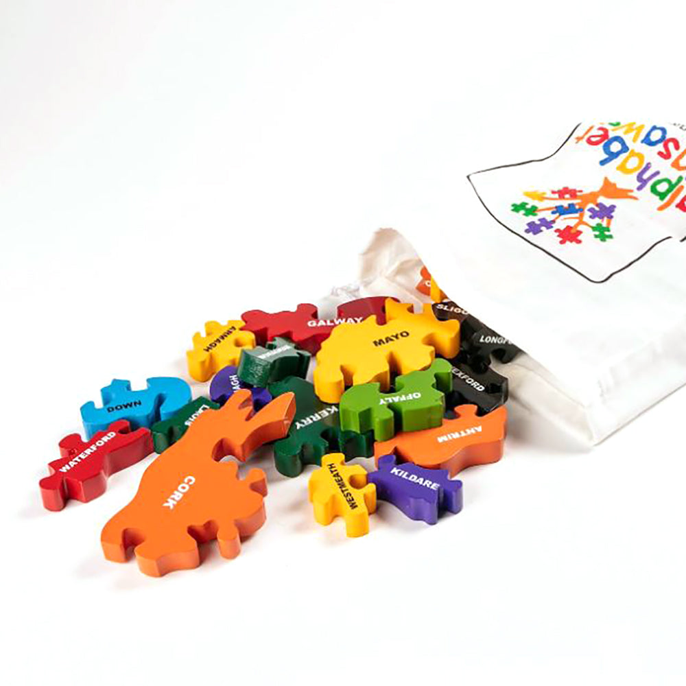Map of Ireland Wooden Jigsaw Puzzle for Kids.