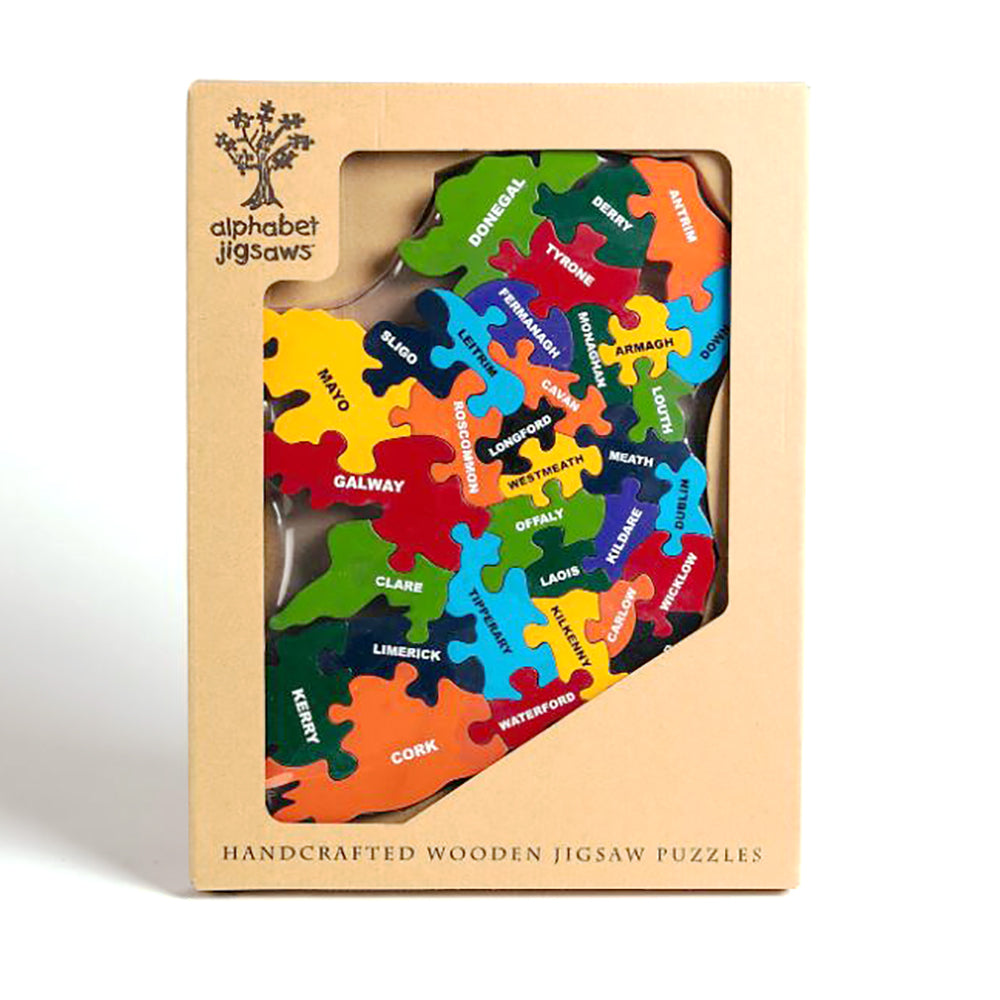Map of Ireland Wooden Jigsaw Puzzle for Kids.
