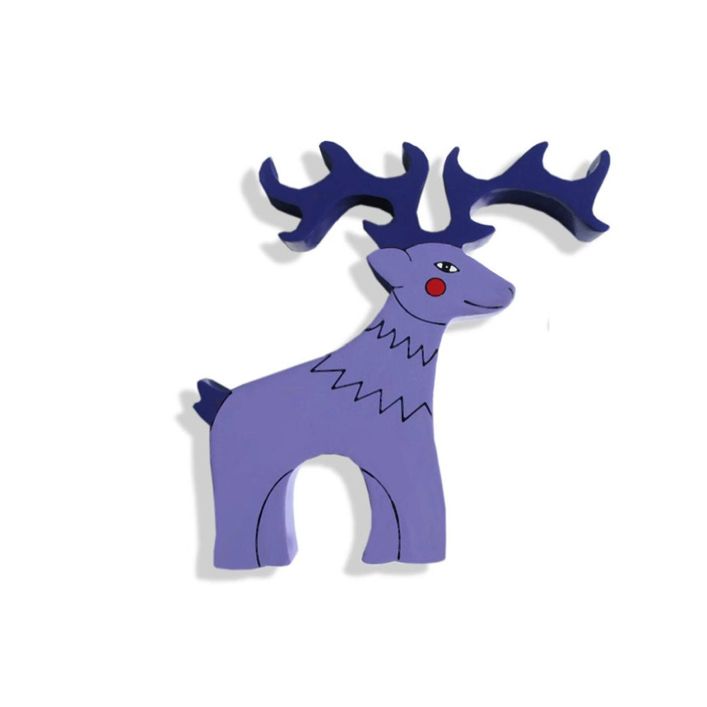 Wooden Moose Magnet