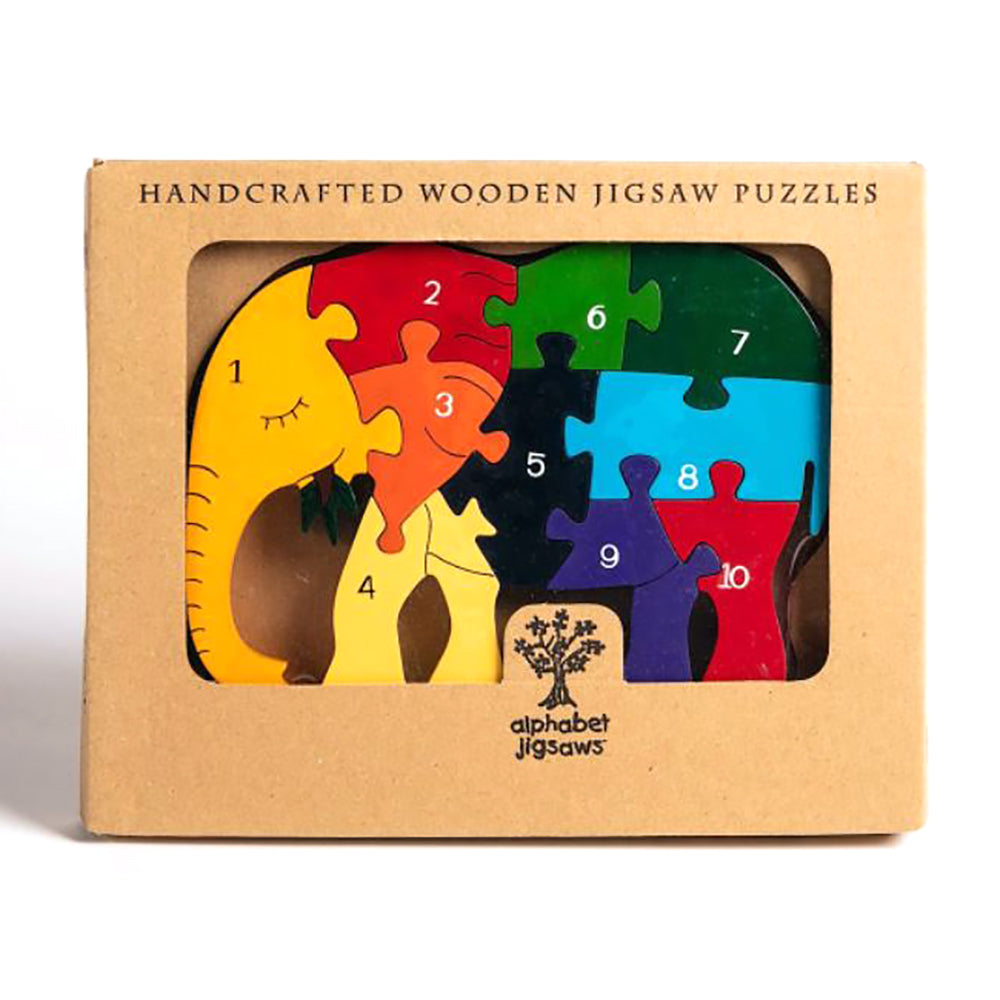 wooden elephant jigsaw puzzle in kraft presentation box