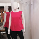 Linen Sleeveless Top Fuschia