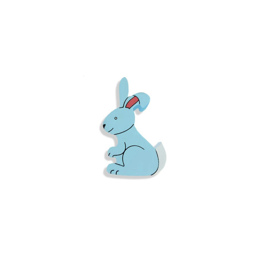 Wooden Rabbit Magnet in Blue