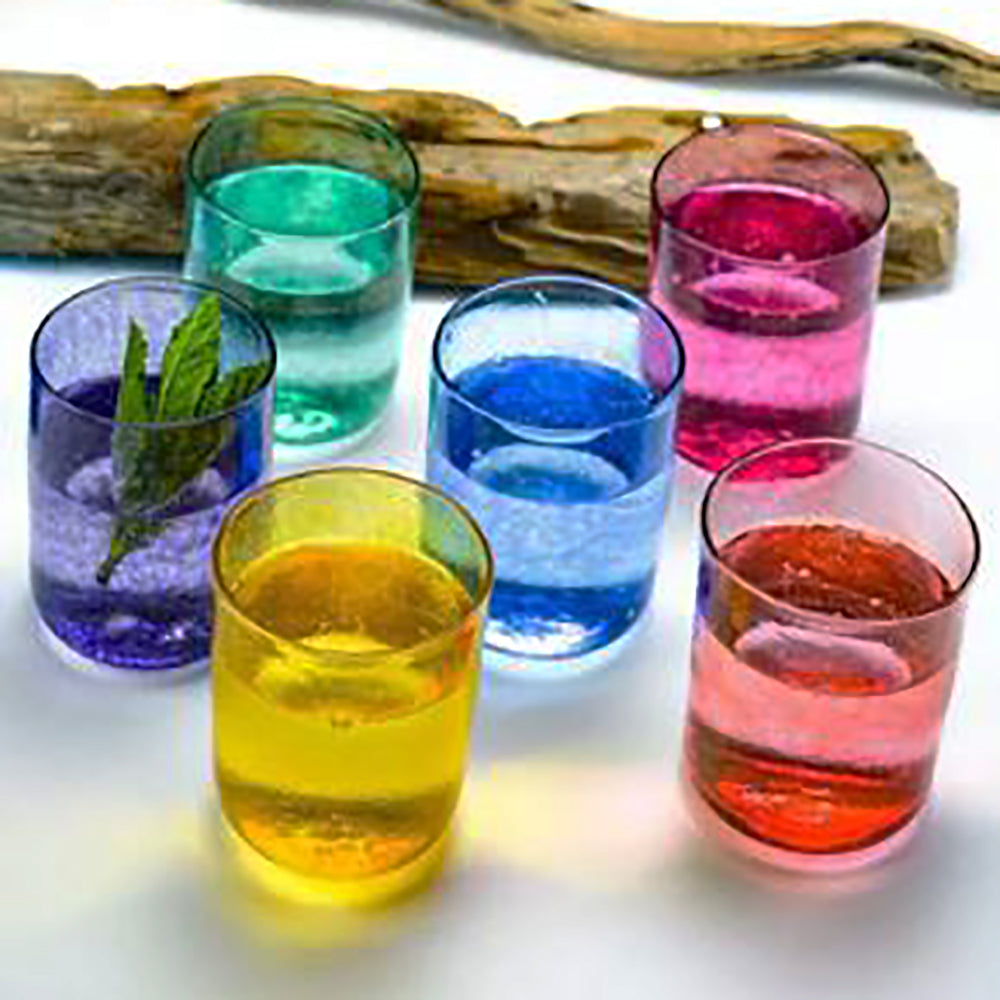 rainbow handblown glass beakers