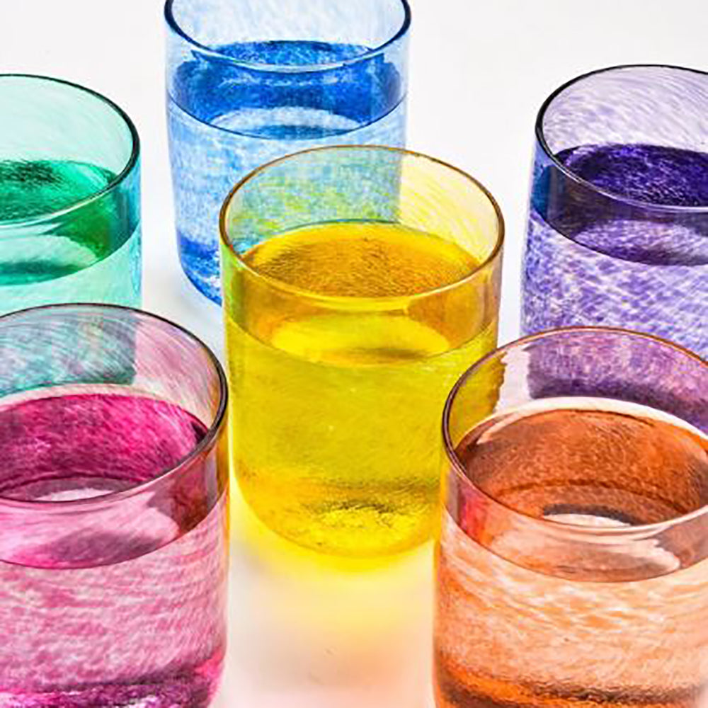 rainbow handblown glass beakers