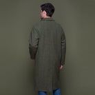 irish tweed coat in herringbone green