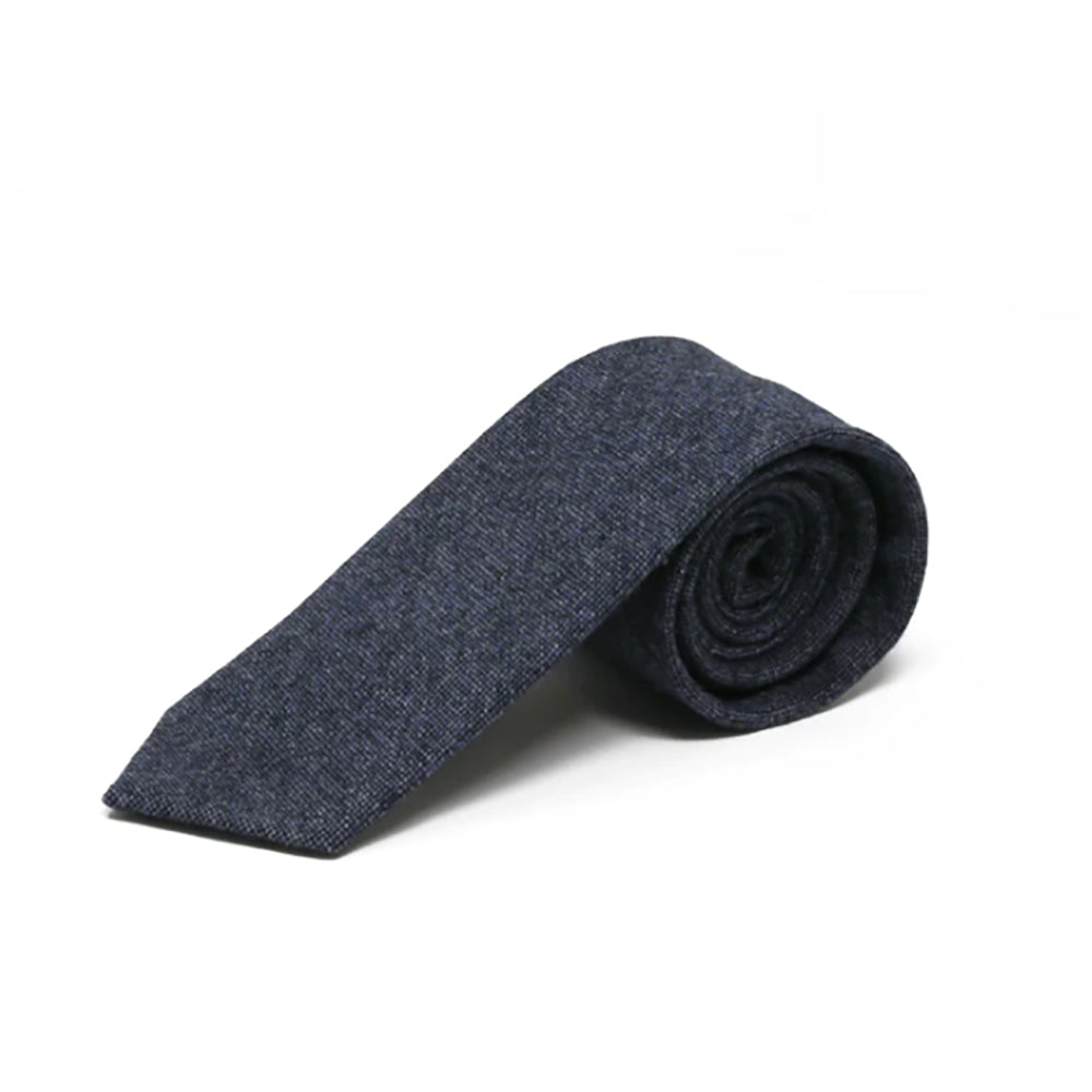 Blue square tie, rolled