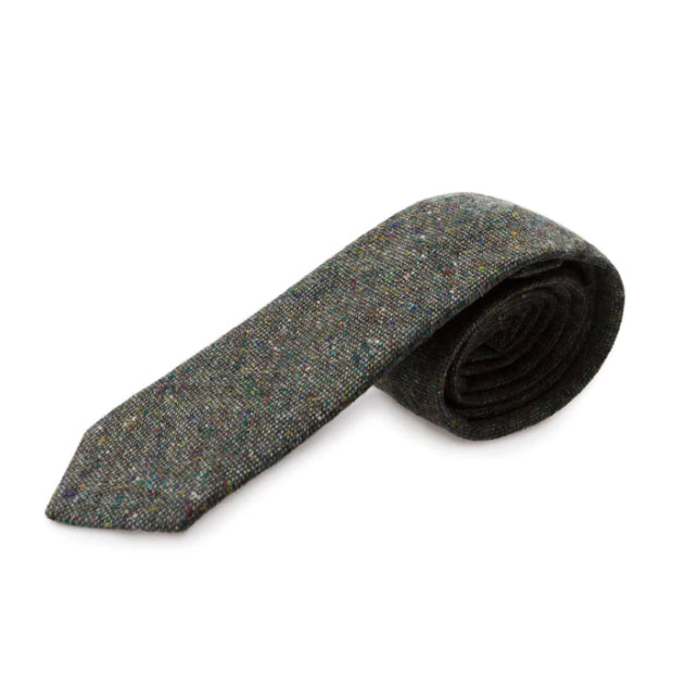 Green fleck tweed tie