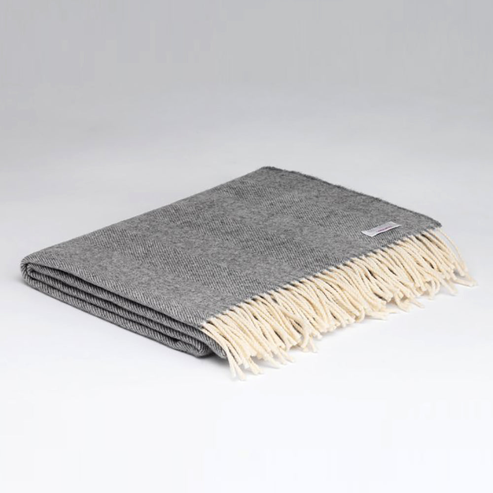 irish lambswool pashmina in uniform grey