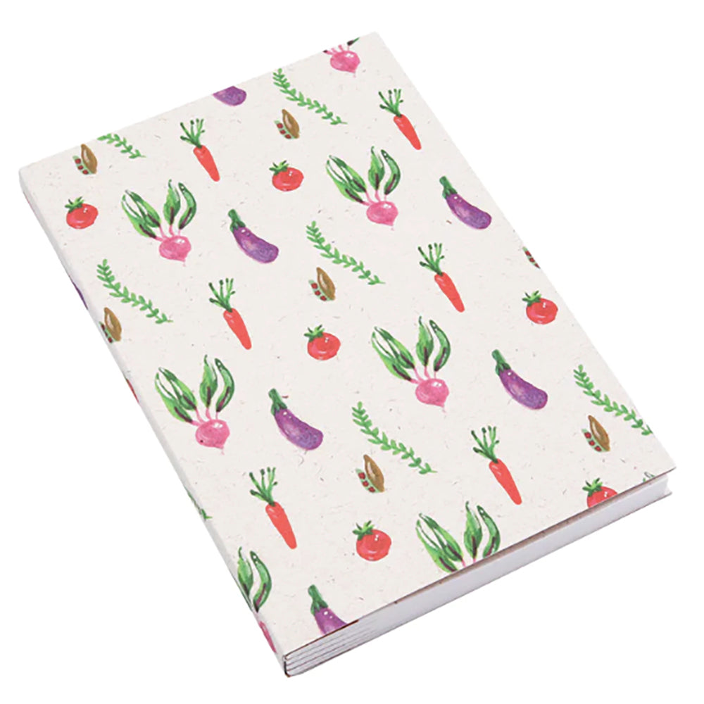 Square notebook cover with watercolor vegetables